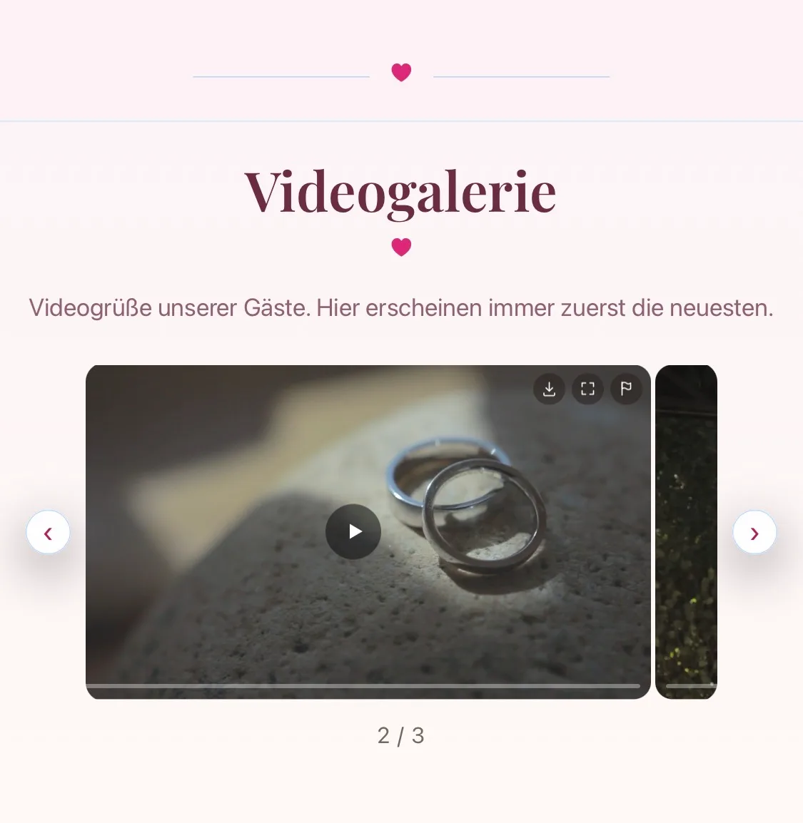 Videogalerie mit den Videogrüßen der Gäste
